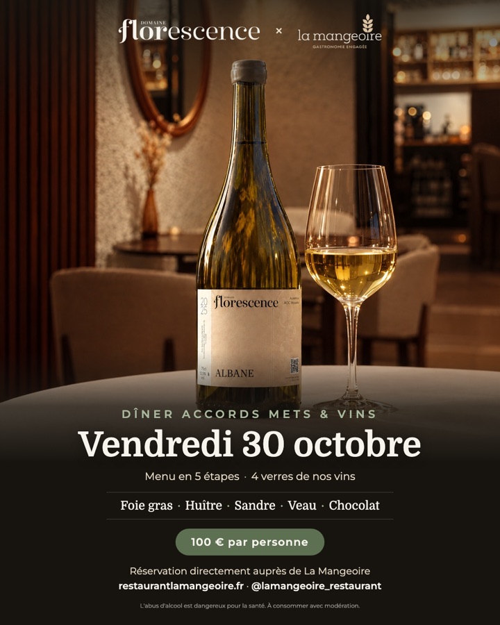 Dîner accords mets et vins avec La Mangeoire, vendredi 30 octobre